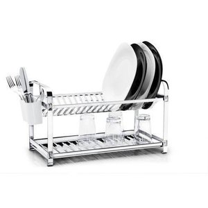 Escorredor em aço inox com porta talher 20 pratos