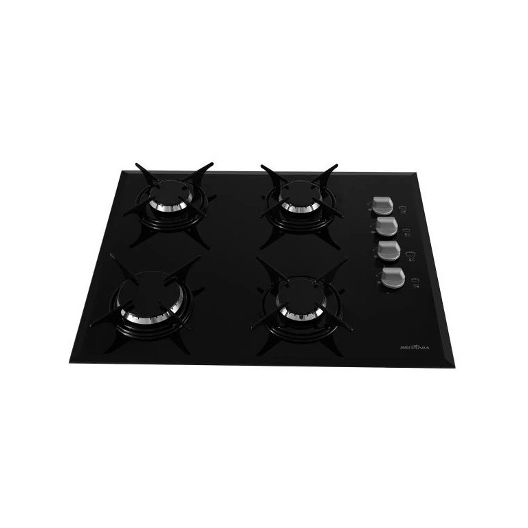Cooktop Britânia Bct4P, 4 Bocas, Preto - Bivolt