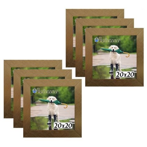 Kit 6 Porta Retrado Molduras 20x20 Dourado