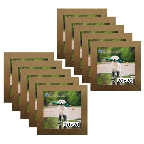 Kit 10 Porta Retrado Molduras 20x20 Dourado