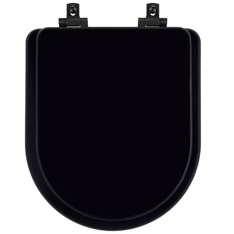Assento Sanitário MDF Soft Close Duna Preto para Vaso Deca com Ferragem Preta