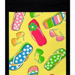 Toalha de Praia Panosul Microfibra Estampada Chinelos 0,70cmx1,40m Amarelo - 2