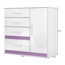 Ver imagem 4 de Cômoda Sapateira Vênus 1 Porta e 4 Gavetas Branco-Lilás - Moval Branco-Lilás