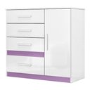 Ver imagem 1 de Cômoda Sapateira Vênus 1 Porta e 4 Gavetas Branco-Lilás - Moval Branco-Lilás