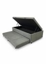 Ver imagem 1 de Cama Box Baú Solteiro com Auxiliar Conjugada | (188x88x42) - Suede Cinza