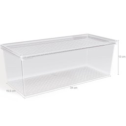 Kit 3 Organizadores de Geladeira com Tampa 4,5l Frutas Legumes Multiuso Transparente Uz - 4