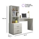 Ver imagem 3 de Escrivaninha Cristal 2 Gavetas 4 Nichos Branco - Peternella Móveis