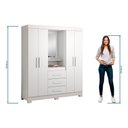 Ver imagem 7 de Guarda-roupa 4 Portas Nt 5015 Branco - Notável