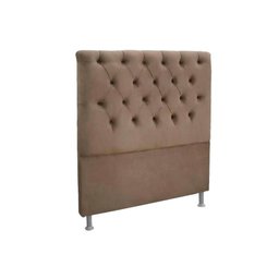 Painel de Cama Box Estofada Solteiro Embaixatriz Plus Suede Bege - Simbal - 1