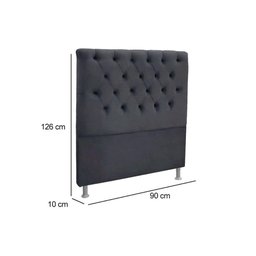 Painel de Cama Box Estofada Solteiro Embaixatriz Plus Suede Bege - Simbal - 2