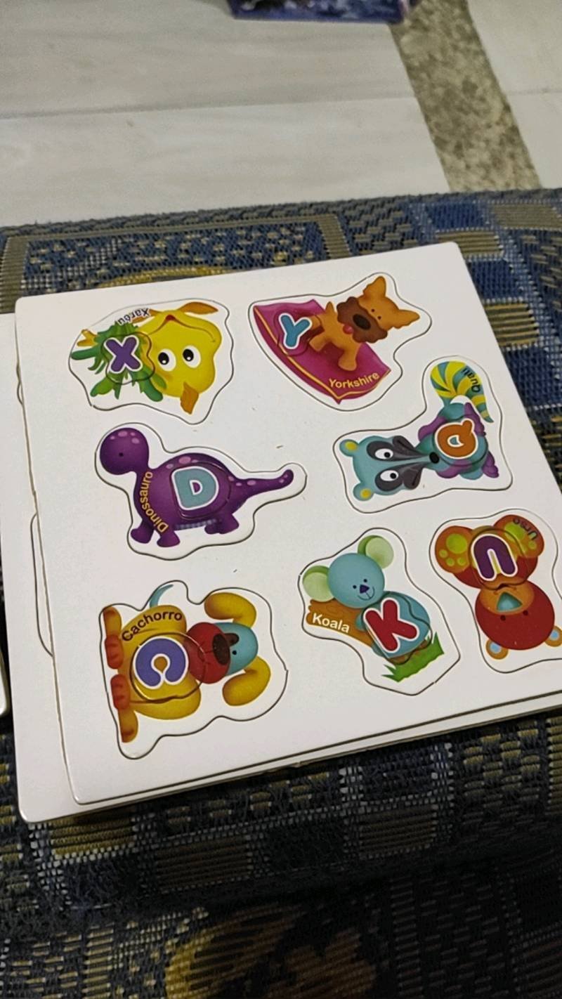 Brinquedo Pedagógico Educativo Alfabetização em Madeira Alfabeto dos Animais Abc dos Bichos 52 Peças - 3