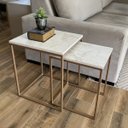 Ver imagem 1 de Conjunto de Mesas Ninho Atlanta Marmorizado - DOURADO