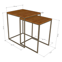 Ver imagem 3 de Conjunto de Mesas Ninho Atlanta Marmorizado - DOURADO