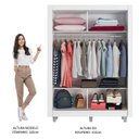 Ver imagem 3 de Guarda-Roupa Solteiro Madesa Denver 2 Portas de Correr de Espelho com Pés Branco Cor:Branco