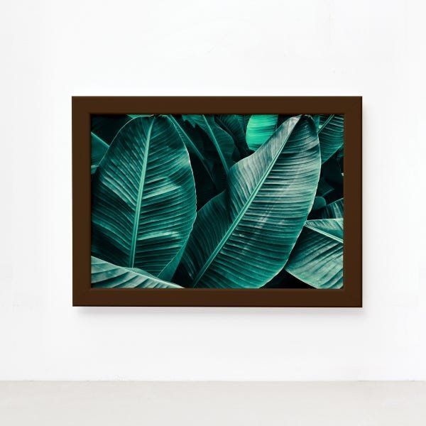 Quadro Decorativo Folhagem Folha Moldura Marrom 33x43cm - 2
