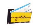 Ver imagem 3 de Porta Chaves e Cartas Gratidão Preto e amarelo para 5 chaves