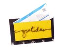 Ver imagem 1 de Porta Chaves e Cartas Gratidão Preto e amarelo para 5 chaves