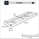 Ver imagem 3 de Kit Prateleira Avulsa para Estante Aço Aramado Membrs Mark 121x45