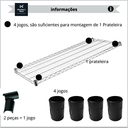 Ver imagem 4 de Kit Prateleira Avulsa para Estante Aço Aramado Membrs Mark 121x45