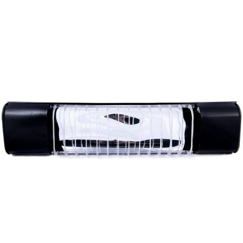 Luminária Mini Elite 47cm com Aletas E-27 2 Lâmpada Eletr. Preta