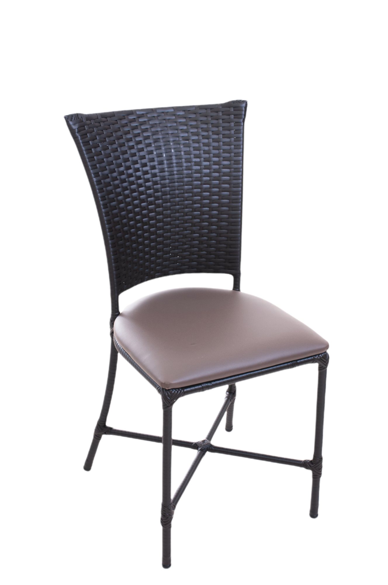 Cadeiras Estofadas Mesa Jantar de Fibra Sintetica:marrom - 3