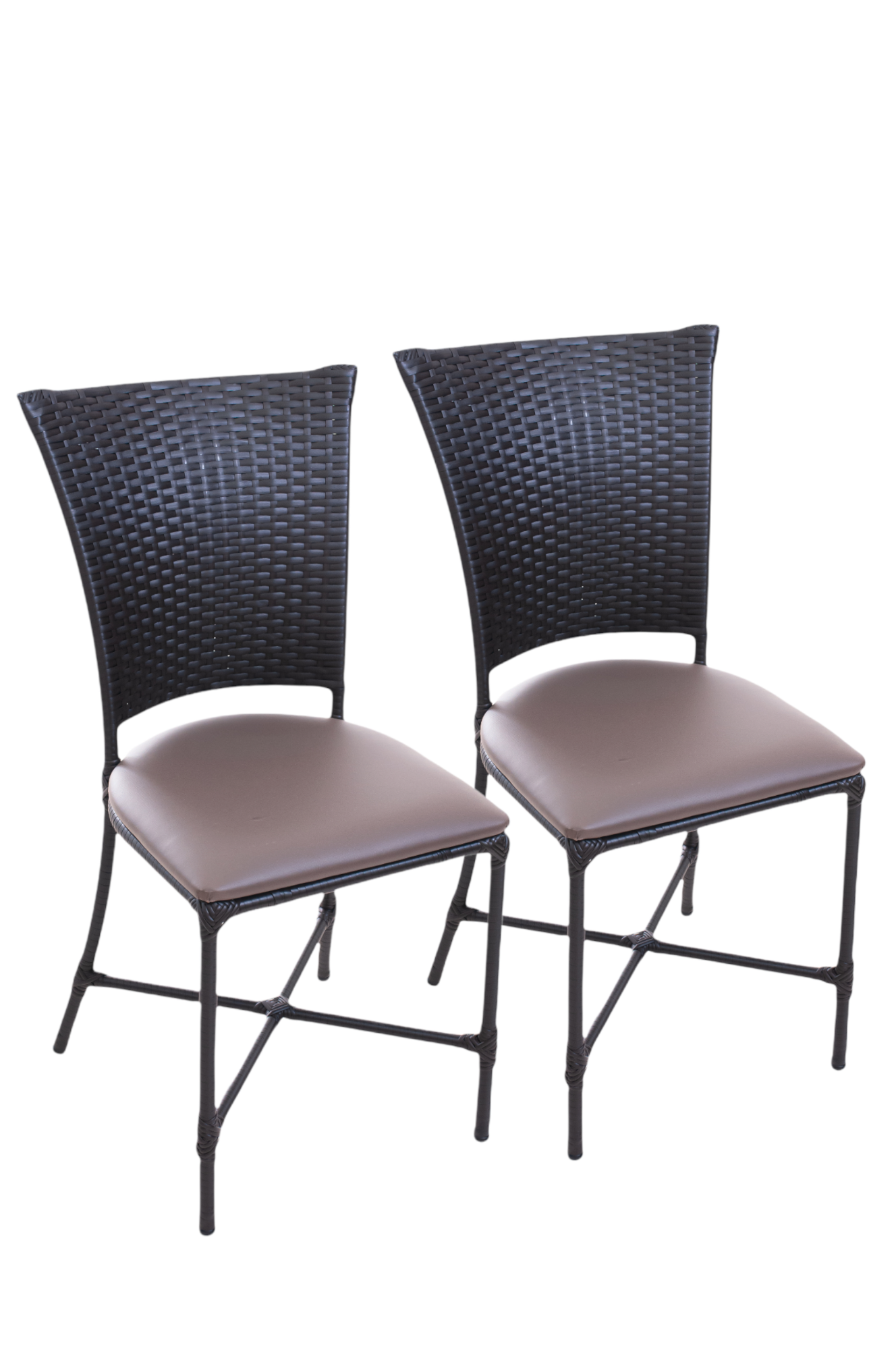 Cadeiras Estofadas Mesa Jantar de Fibra Sintetica:marrom - 2