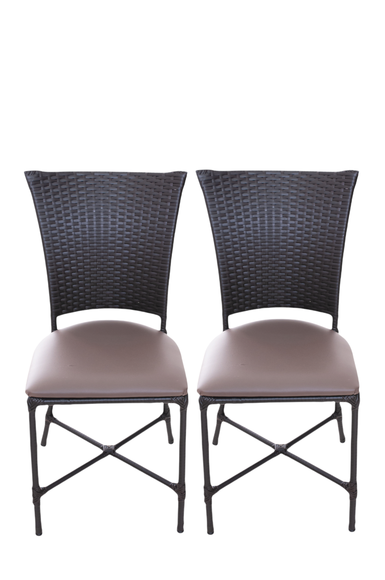 Cadeiras Estofadas Mesa Jantar de Fibra Sintetica:marrom