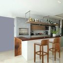 Ver imagem 4 de Kit 2 Banquetas Luxo Alta Onix - Base em Madeira Maciça - Estofado em Linho Com Composê no Corino -