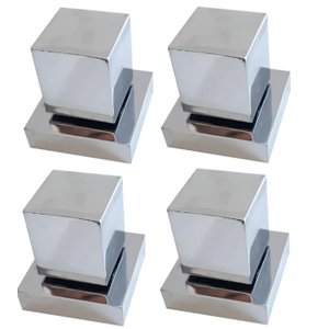 Kit 4 Acab. De Registro Pressão ou Gaveta metal Cr.Quadrado PQ