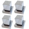 Kit 4 Acab. De Registro Pressão ou Gaveta metal Cr.Quadrado PQ - 1