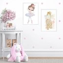 Ver imagem 1 de Kit 2 Quadros Quarto de Menina Tema Balé 45x34cm - com Vidro:madeira Branca