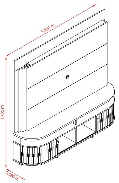 Home Theater Daytona para Tv até 65 Polegadas - Naturale/off White - Madetec - 3