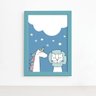 Quadro Quarto Bebê Unicórnio e Leão Mold Azul 22x32cm - 2