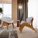 Ver imagem 6 de Kit 2 Poltronas Decorativa Orgânica Sala Living Kadosh L02 Linho Cinza