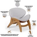 Ver imagem 7 de Kit 2 Poltronas Decorativa Orgânica Sala Living Kadosh L02 Linho Cinza