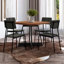 Ver imagem 1 de Conjunto Mesa Jantar 90cm + 4 Cadeiras Lou Estofadas Np