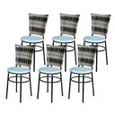 Ver imagem 1 de 6 Cadeiras para Cozinha Preta Hawai Cappuccino Premium Assento Floral Cor:floral Gelo