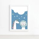 Ver imagem 2 de Quadro Quarto Bebê Unicórnio e Leão Mold Branca 33x43cm