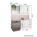 Ver imagem 4 de Cozinha Completa Milla Citrine 5 Portas 3 Gavetas MDF 200cm Branco Móveis Carraro