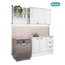 Ver imagem 5 de Cozinha Completa Milla Citrine 5 Portas 3 Gavetas MDF 200cm Branco Móveis Carraro
