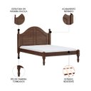 Ver imagem 3 de Cama Casal 140cm com Cabeceira Pé Madeira Eduarda Café F07 - Mpozenato