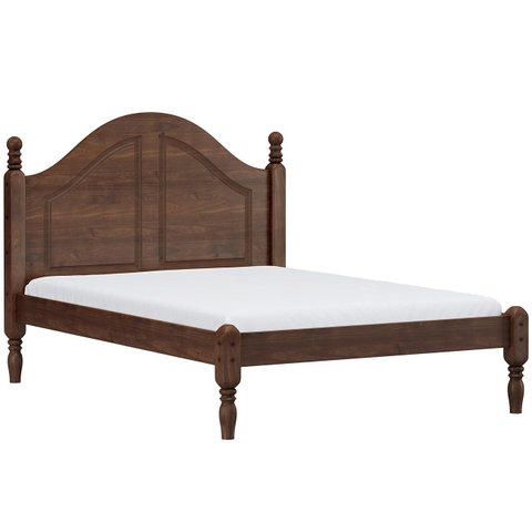 Cama Casal 140cm com Cabeceira Pé Madeira Eduarda Café F07 - Mpozenato