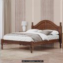 Ver imagem 2 de Cama Casal 140cm com Cabeceira Pé Madeira Eduarda Café F07 - Mpozenato