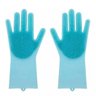 Luva Silicone Lava Louça Anti Térmica Azul - 1