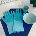Ver imagem 2 de Luva Silicone Lava Louça Anti Térmica Azul