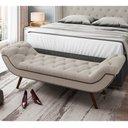 Ver imagem 2 de Puff Recamier Decorativo com Tachas 160 cm Santorini P05 Linho Creme - Lyam Decor