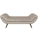 Ver imagem 1 de Puff Recamier Decorativo com Tachas 160 cm Santorini P05 Linho Creme - Lyam Decor