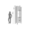 Ver imagem 2 de Paneleiro de Cozinha Cz-3306 C/ 1 Porta 2 Gavetas e C/ 1 Nicho P/ Forno 70cm Branco - Tecno Mobili