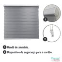 Ver imagem 2 de Persiana Rolo Double Vision Zebra 220larg x 220alt Cinza com bando - Sala/ Escritório/Quarto/Sacada