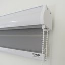 Ver imagem 5 de Persiana Rolo Double Vision Zebra 220larg x 220alt Cinza com bando - Sala/ Escritório/Quarto/Sacada